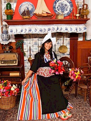 Tourists in Dutch costume