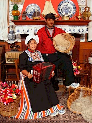 Tourists in Dutch costume