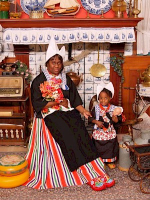 Tourists in Dutch costume