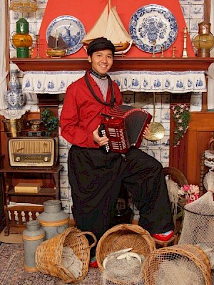 Tourists in Dutch costume