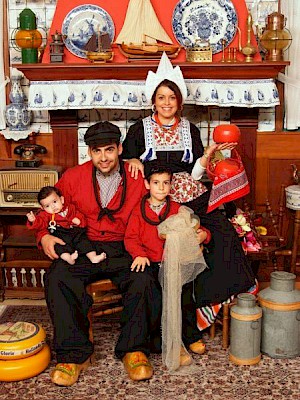 Tourists in Dutch costume