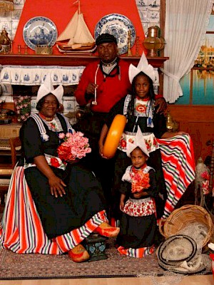 Tourists in Dutch costume