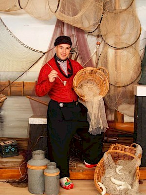 Tourists in Dutch costume